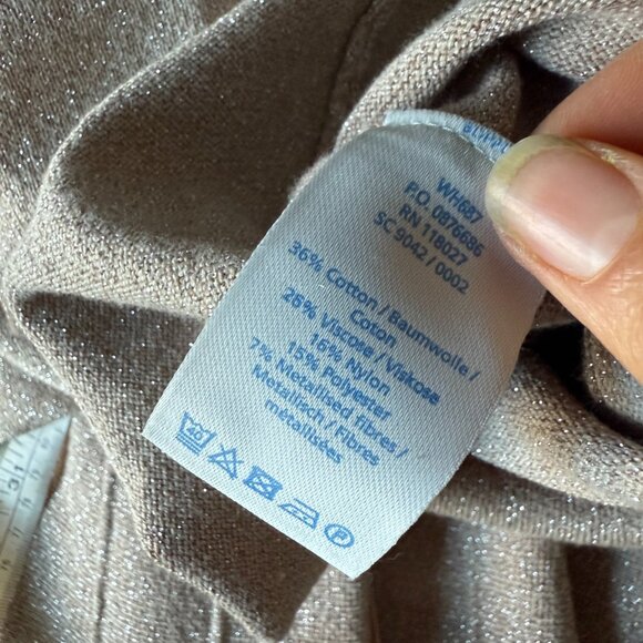 Boden Milano Shimmer Shimmer Knit Dress Beige quarter sleeves US 6L - Picture 8 of 8